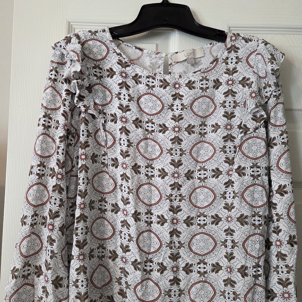 LOFT Multicolor Patterned Blouse - Picture 10 of 11
